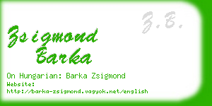 zsigmond barka business card